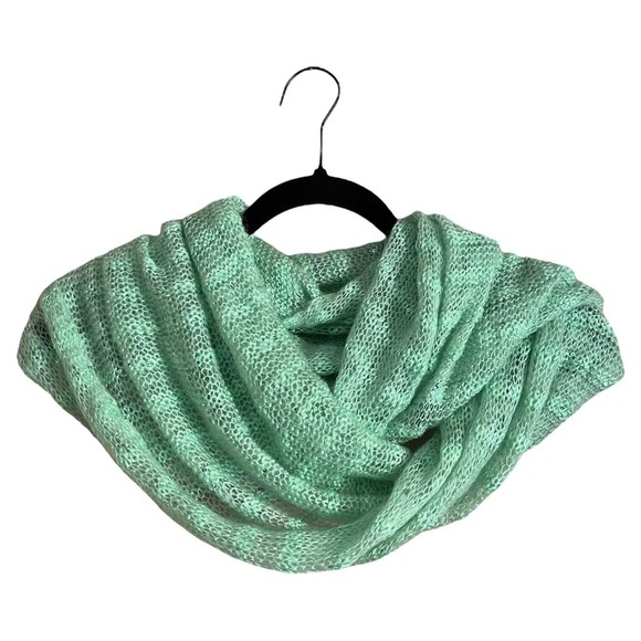 Mint Green Infinity Scarf With Sequins Lightweight Knit Loop Scarf Sparkly - Picture 3 of 9